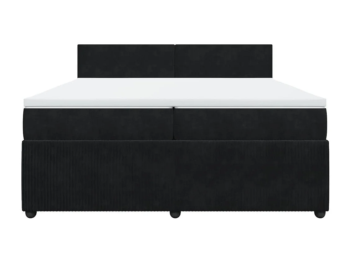 Giroletto a Molle con Materasso Nero 200x200 cm in Velluto