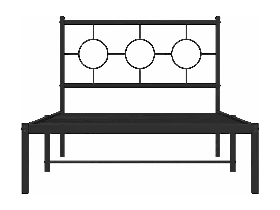 Giroletto con Testiera in Metallo Nero 100x190 cm