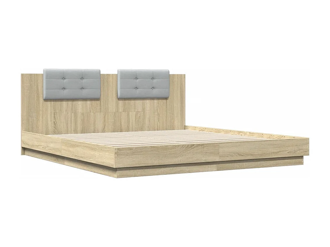 Cadre de lit sans matelas chêne sonoma 200x200 cm