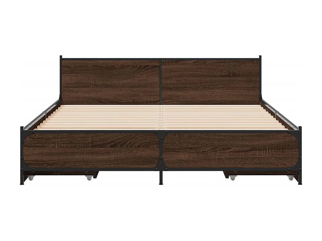 Bettgestell mit Schubladen Braun Eichen-Optik 120x190 cm