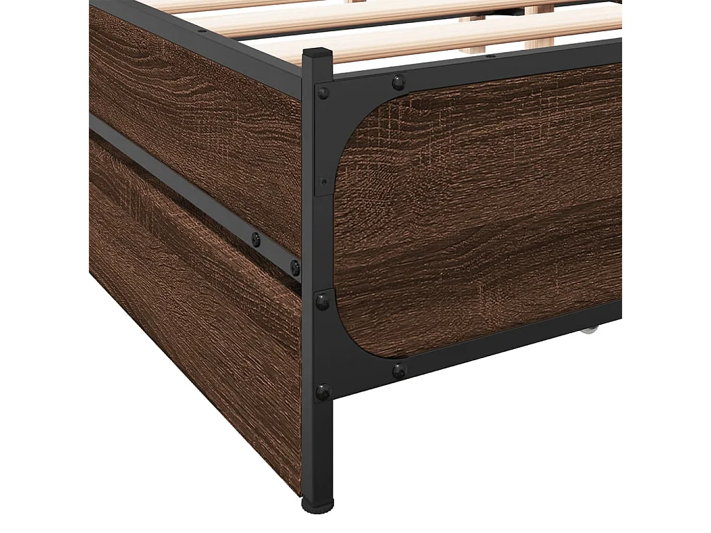 Bettgestell mit Schubladen Braun Eichen-Optik 120x190 cm