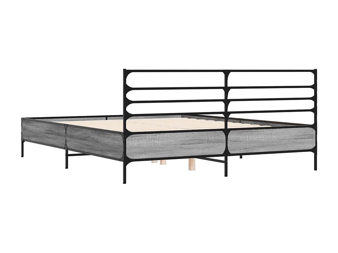 Cadre de lit sans matelas sonoma gris 160x200 cm
