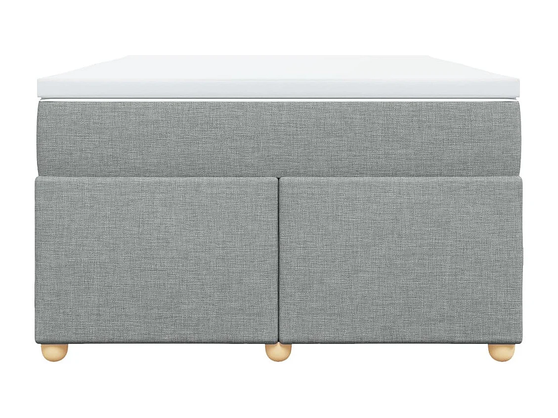 Cama box spring con colchón tela gris claro 120x190 cm