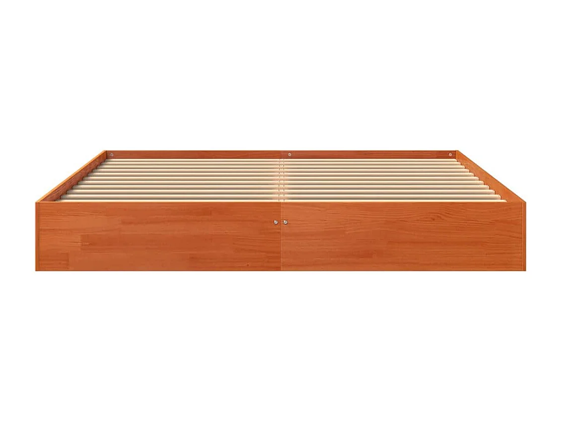 Massivholzbett ohne Matratze Wachsbraun 150x200 cm Kiefernholz