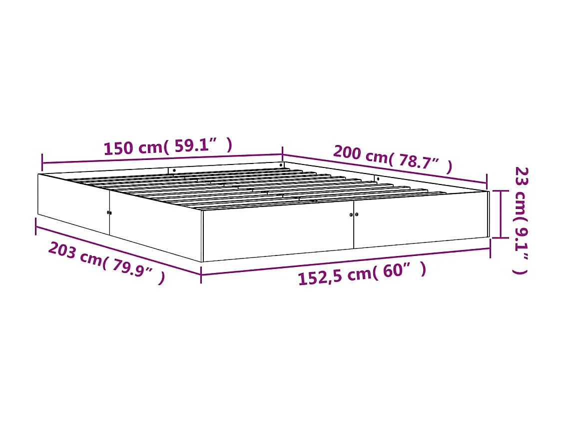 Massivholzbett ohne Matratze Wachsbraun 150x200 cm Kiefernholz