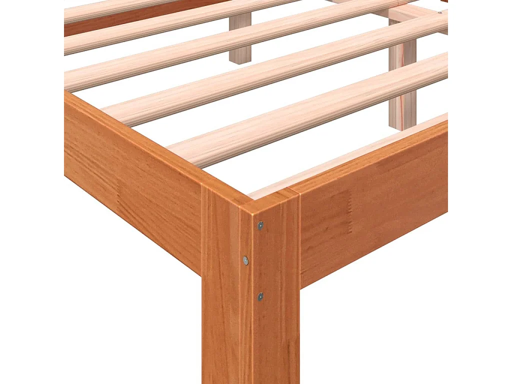 Bedframe zonder matras massief grenenhout wasbruin 150x200 cm