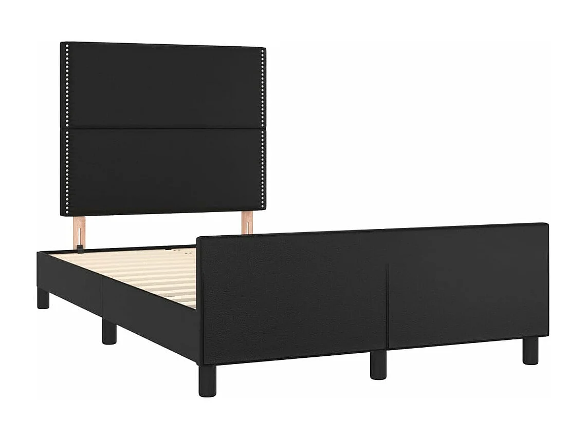 Bedframe met hoofdbord kunstleer zwart 120x190 cm