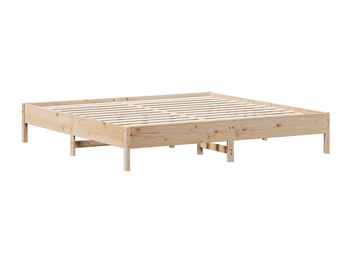 Cama sem colchão 200x200 cm madeira de pinho maciça