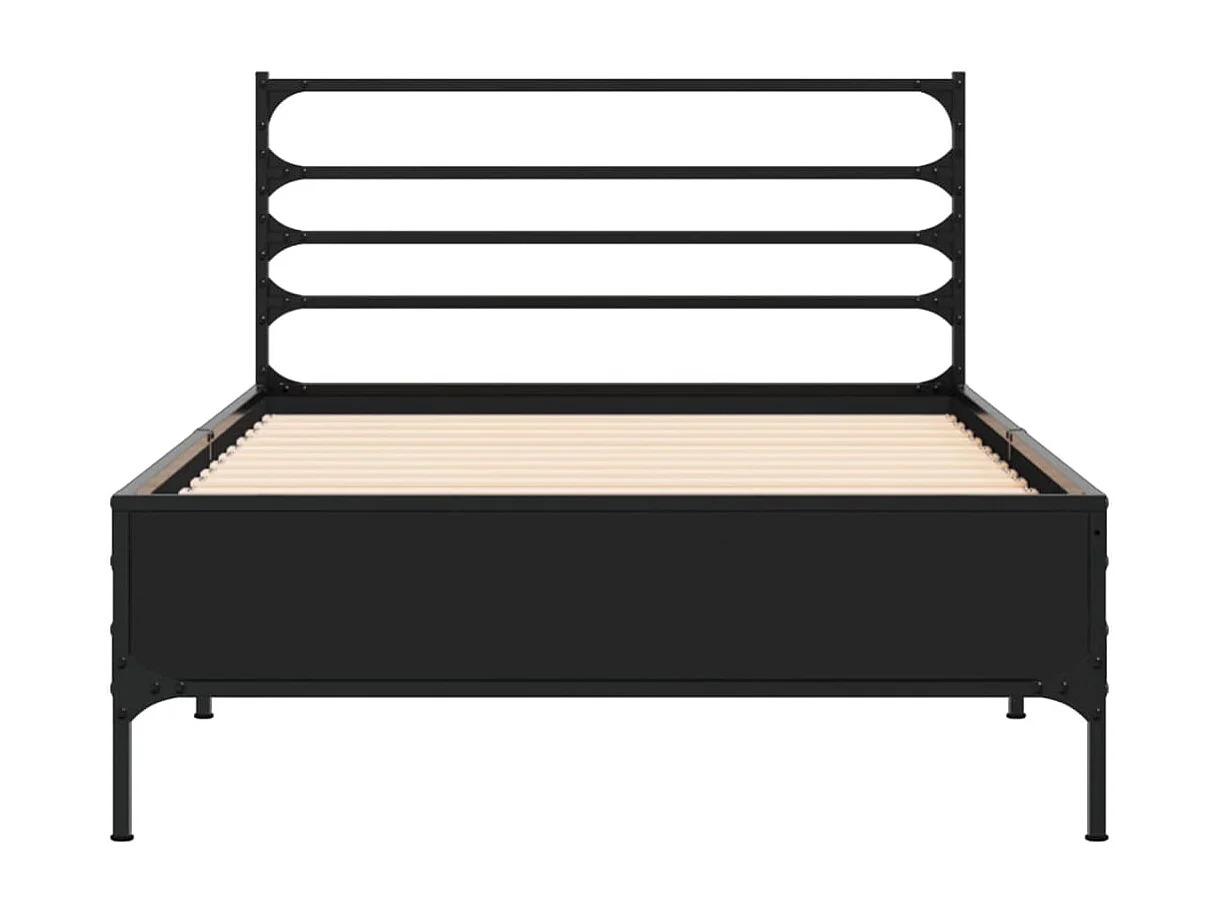 Cadre de lit sans matelas noir 90x200 cm