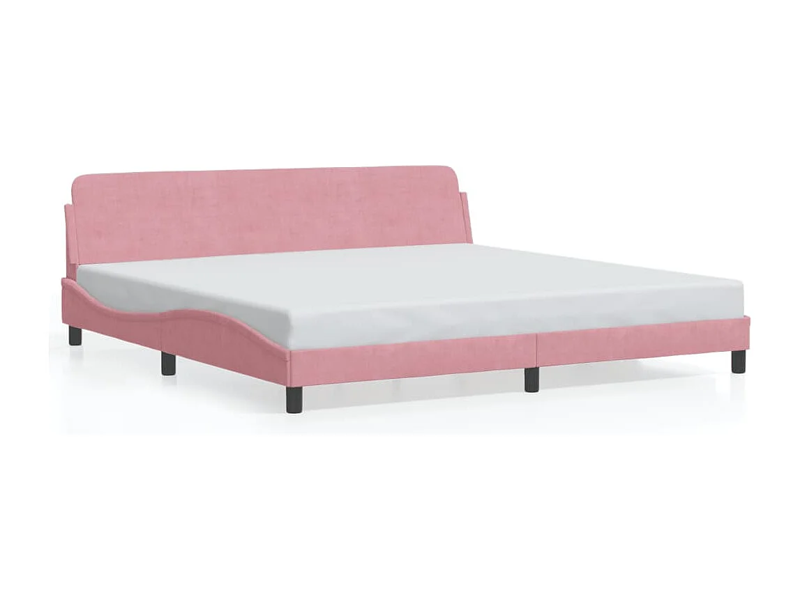 Bettgestell mit Kopfteil Rosa 200x200 cm Samt