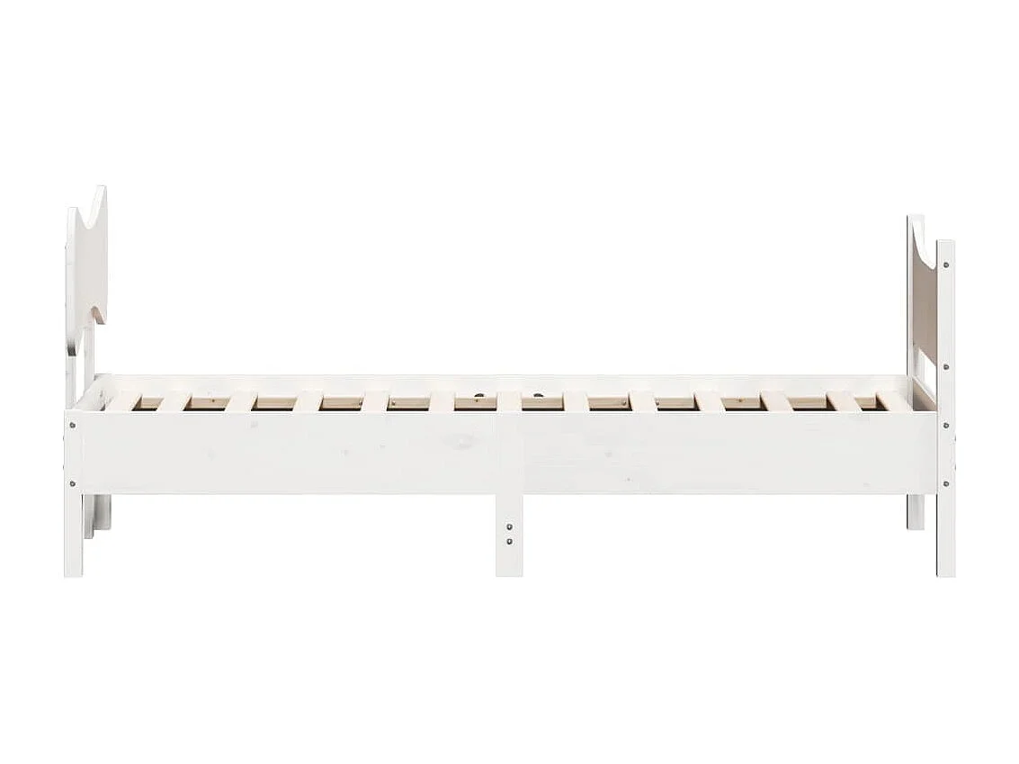 Cadre de lit sans matelas blanc 100x200 cm bois de pin massif