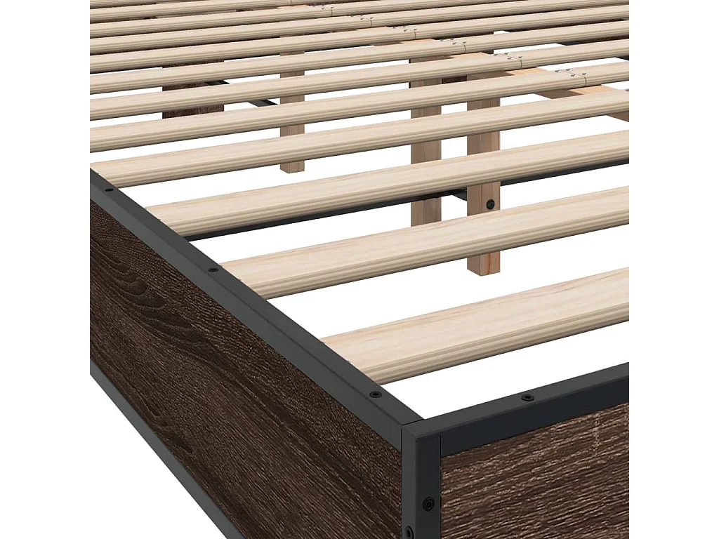 Cadre de lit sans matelas chêne marron 120x200 cm