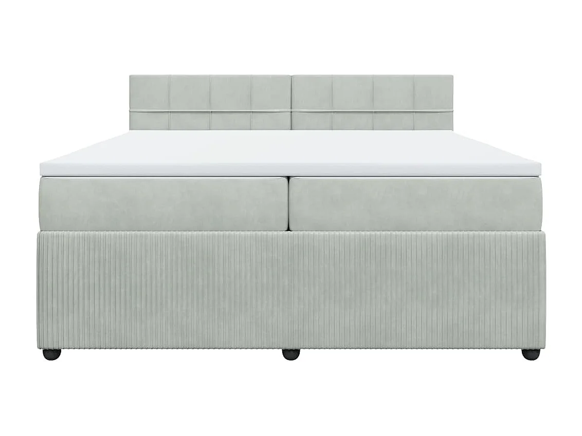 Sommier à lattes de lit et matelas Gris clair 200x200cm Velours