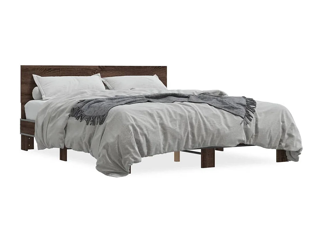 Estrutura de cama 150x200cm derivados madeira/metal