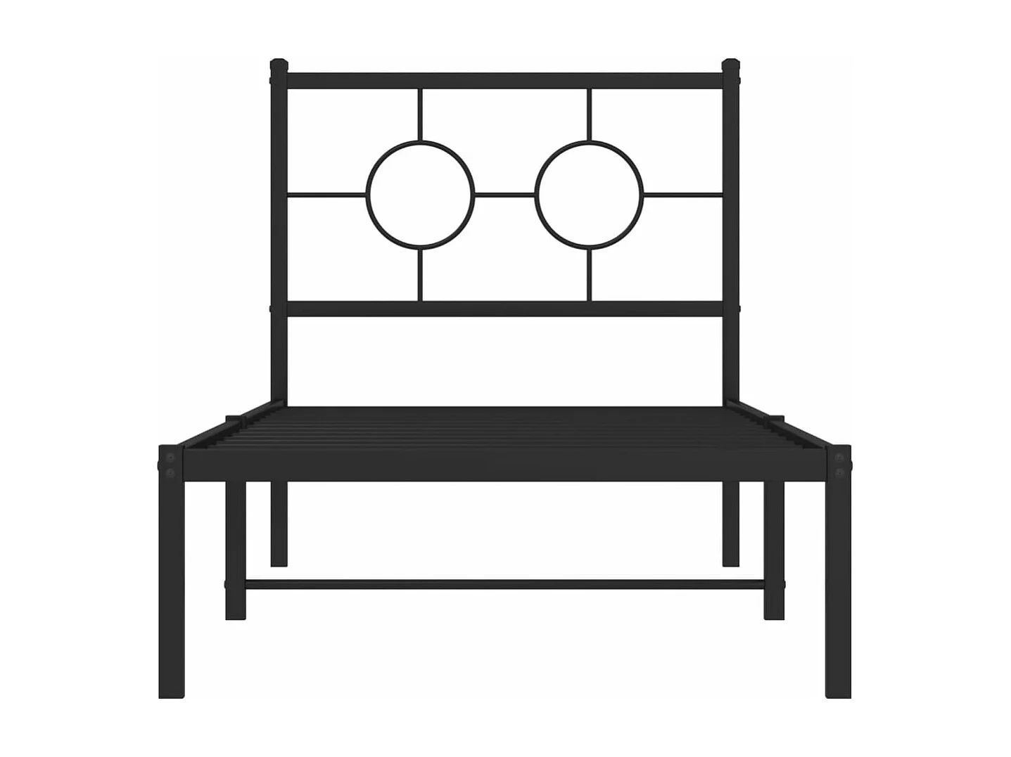 Cadre de lit métal sans matelas avec tête de lit noir 75x190 cm