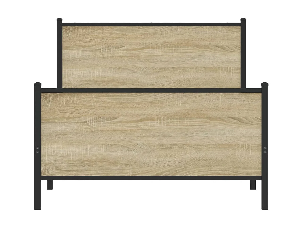 Cadre de lit en métal sans matelas chêne sonoma 100x190 cm