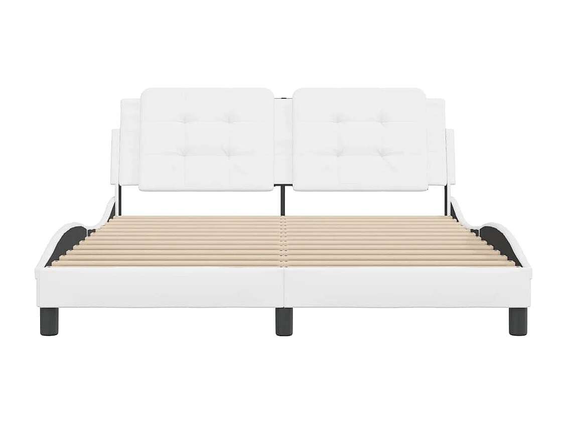 Cadre de lit sans matelas blanc 160x200 cm similicuir