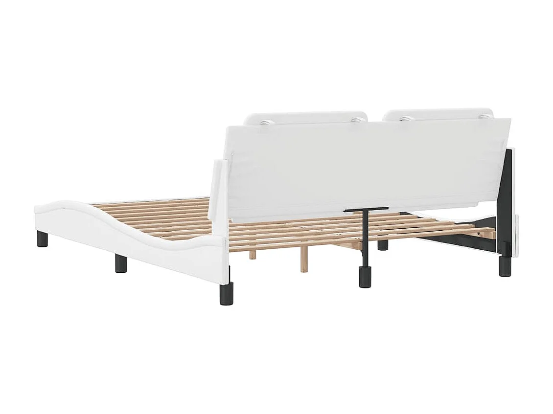Cadre de lit sans matelas blanc 160x200 cm similicuir