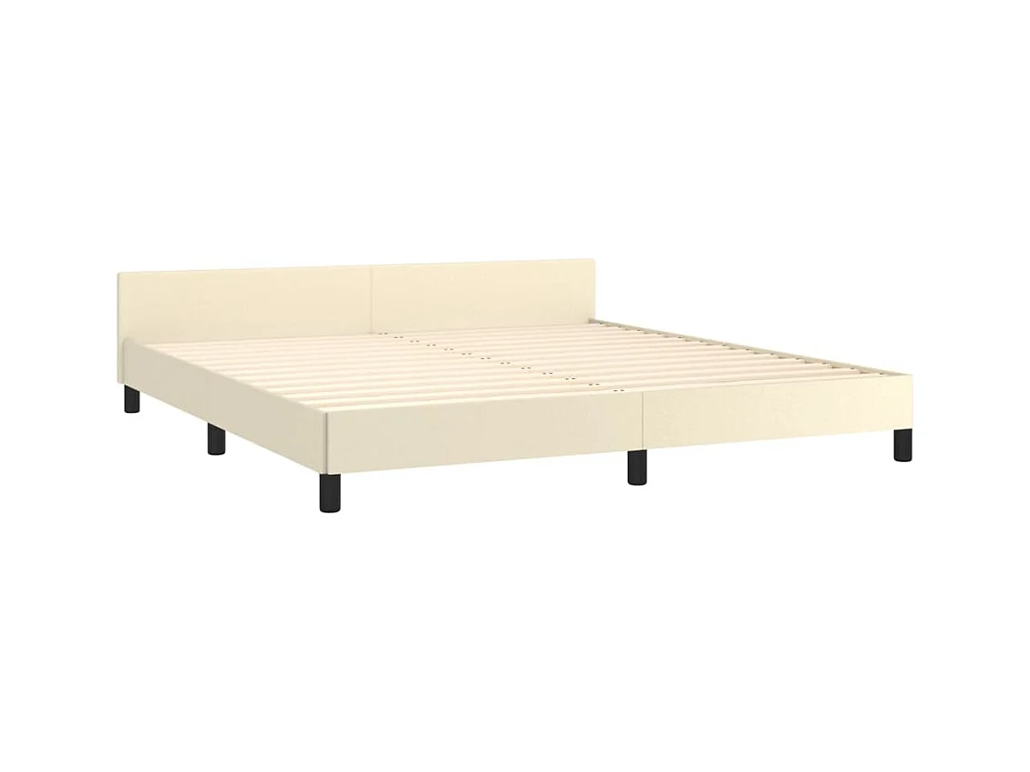 Giroletto con Testiera Crema 160x200 cm in Similpelle