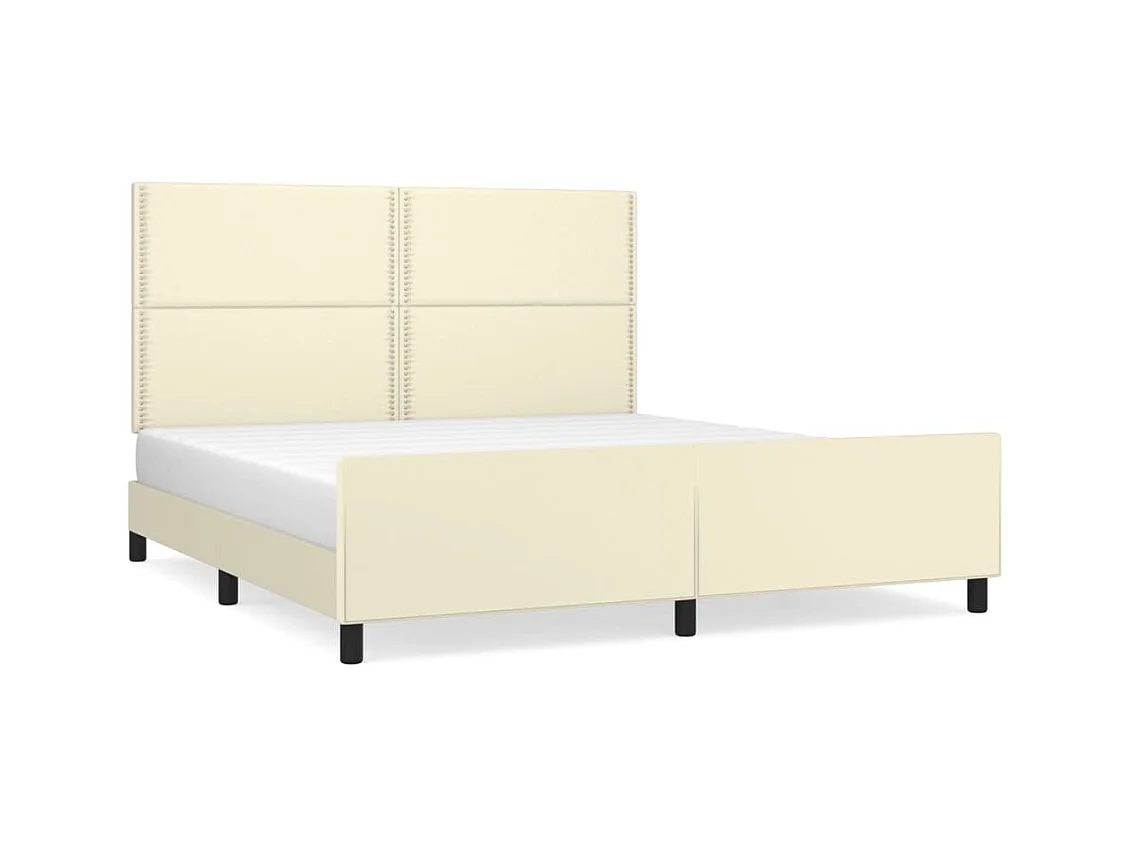 Giroletto con Testiera Crema 160x200 cm in Similpelle
