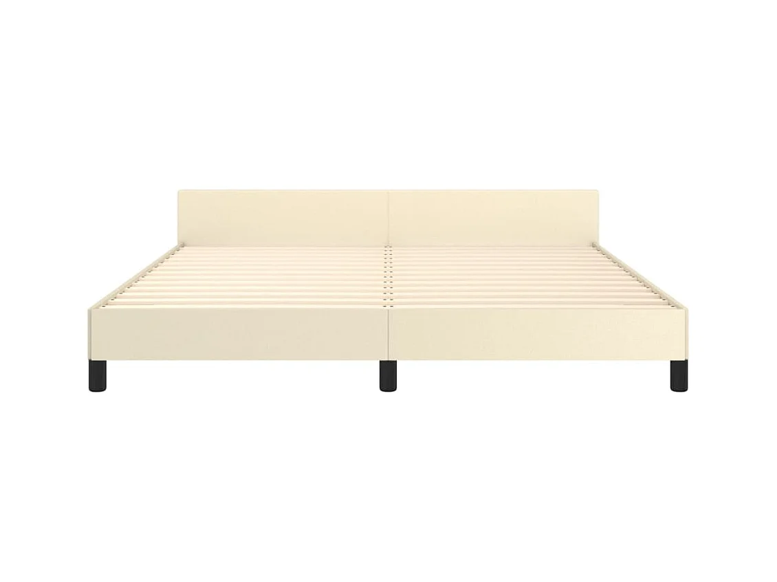 Giroletto con Testiera Crema 160x200 cm in Similpelle
