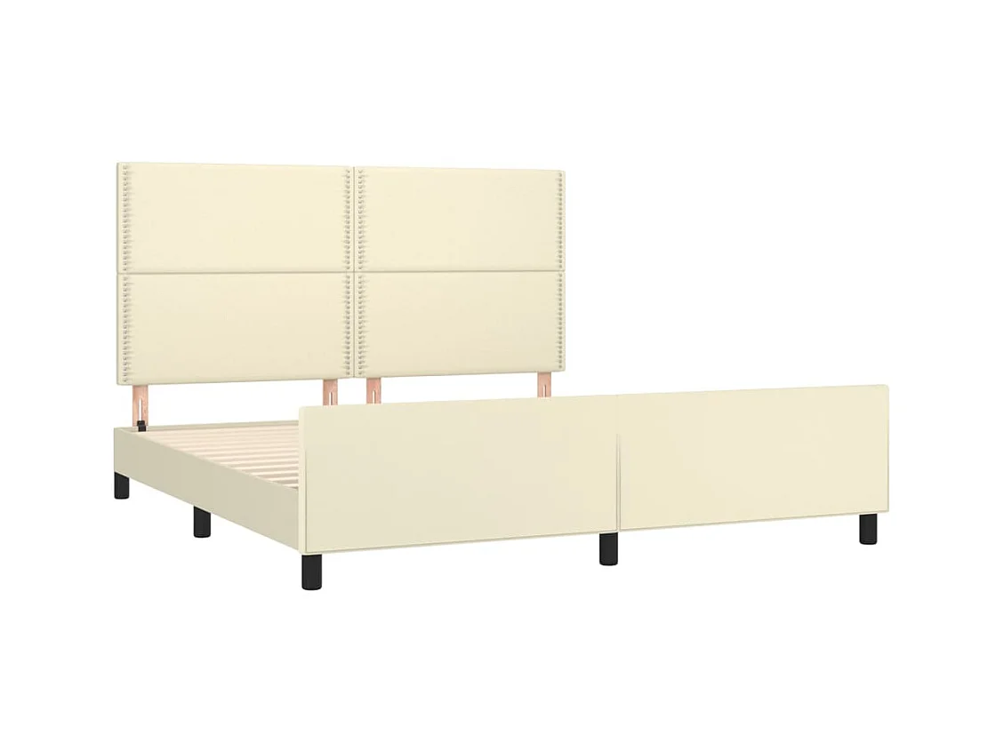 Giroletto con Testiera Crema 160x200 cm in Similpelle