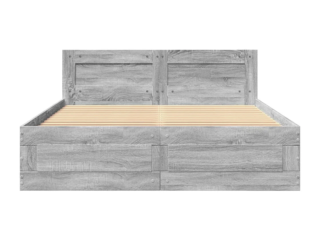 Cadre de lit et tête de lit sans matelas sonoma gris 140x200 cm