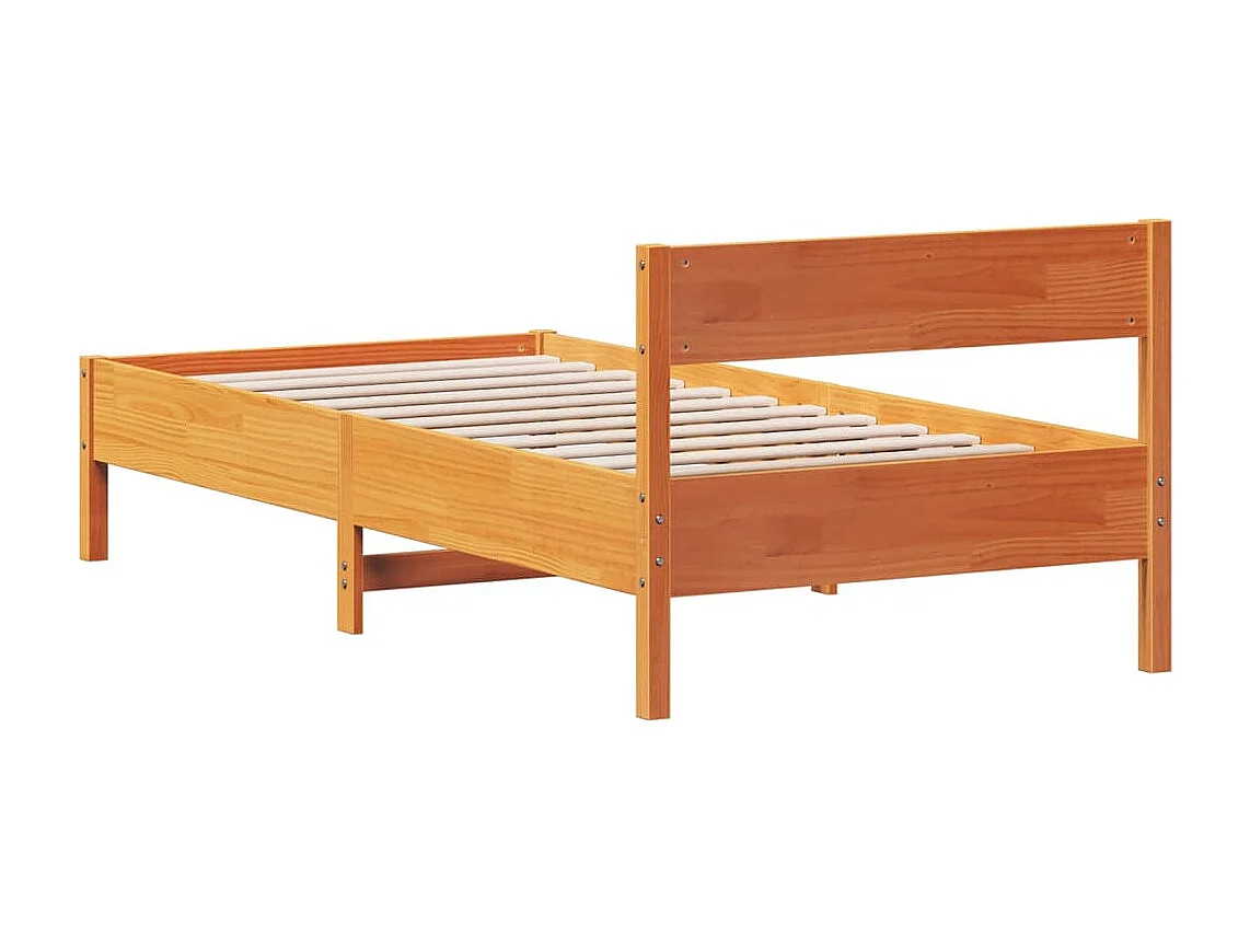 Estructura de cama sin colchón madera maciza marrón 75x190 cm