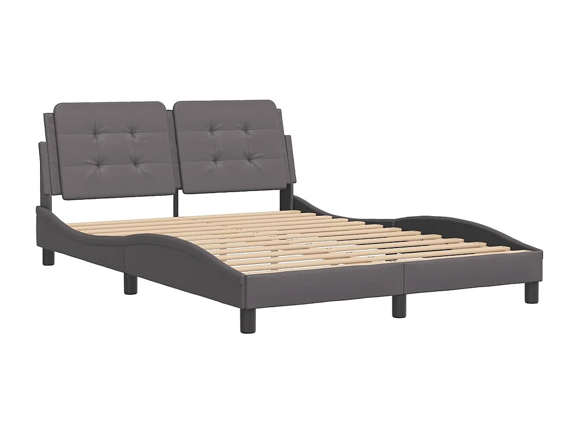 Cadre de lit sans matelas gris 120x200 cm similicuir