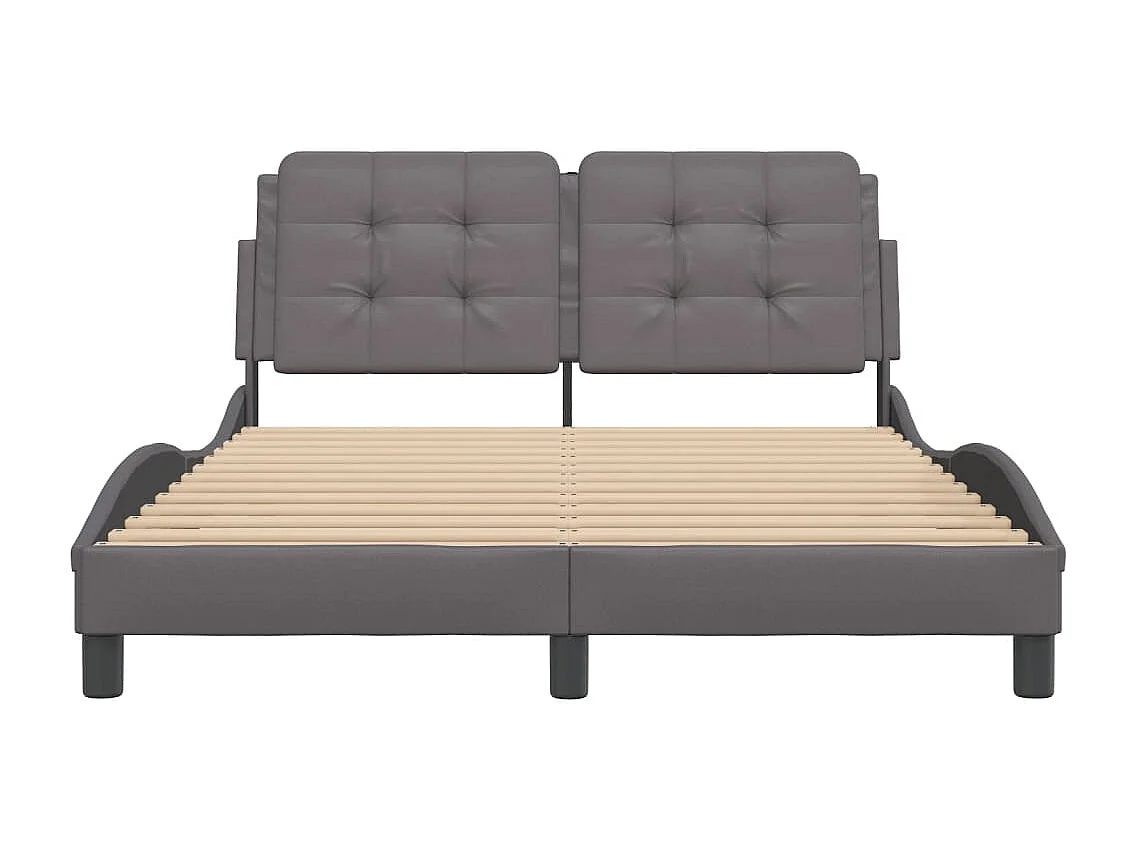 Cadre de lit sans matelas gris 120x200 cm similicuir