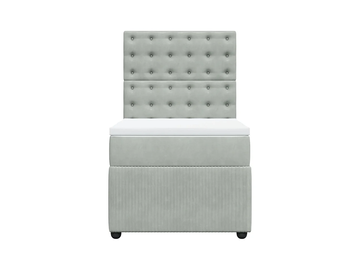 Boxspringbett mit Matratze Hellgrau 90x190 cm Samt
