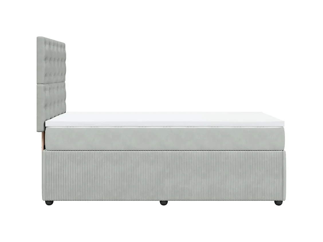 Boxspringbett mit Matratze Hellgrau 90x190 cm Samt