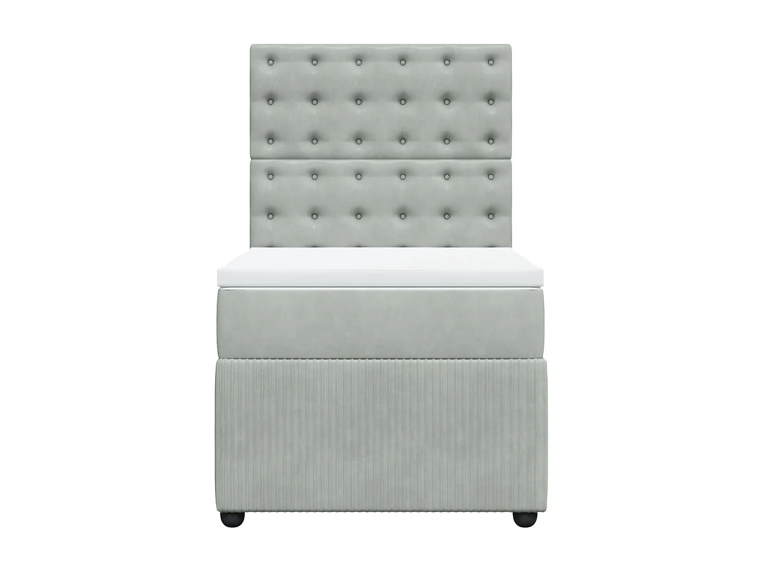 Sommier à lattes de lit et matelas Gris clair 90x190 cm Velours