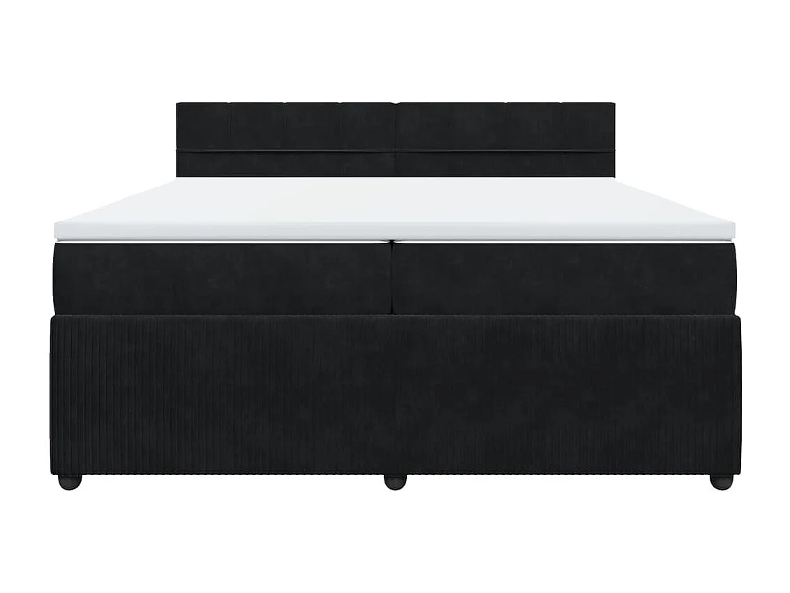 Giroletto a Molle con Materasso Nero 200x200 cm in Velluto