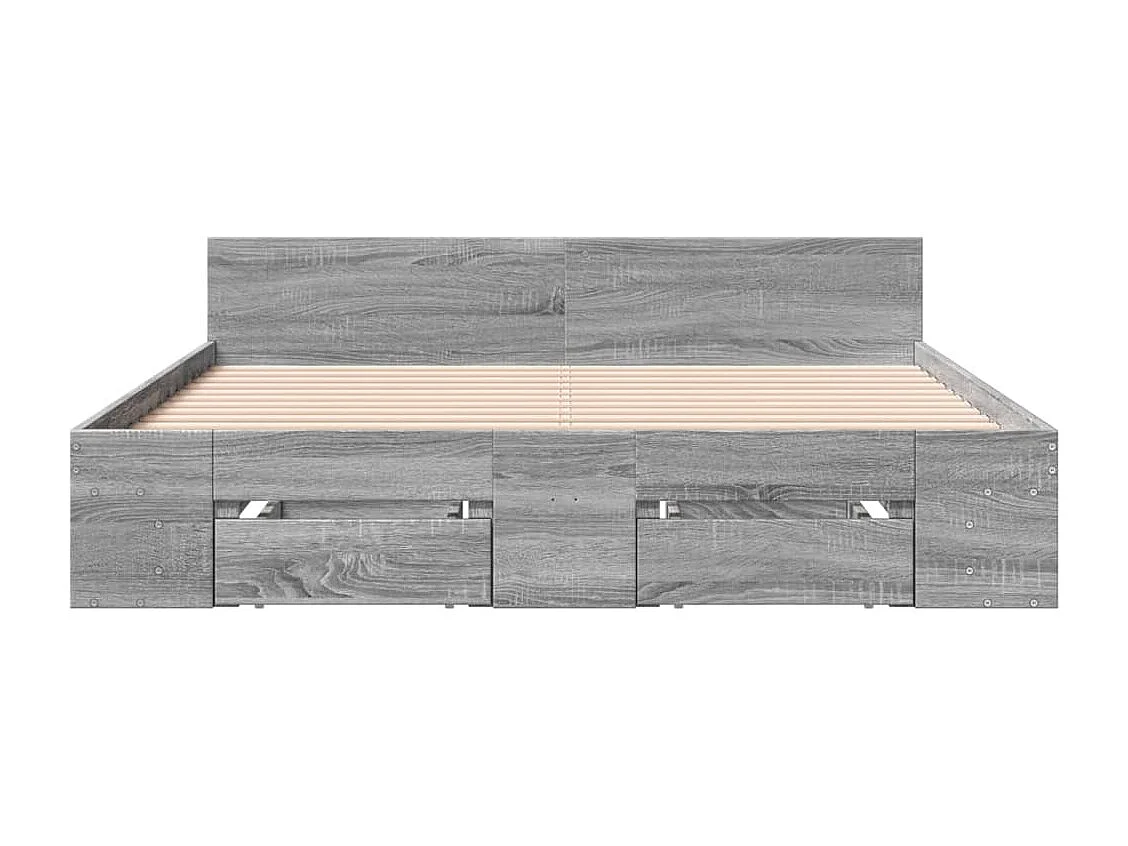 Cadre de lit avec tiroirs sans matelas sonoma gris 140x200 cm