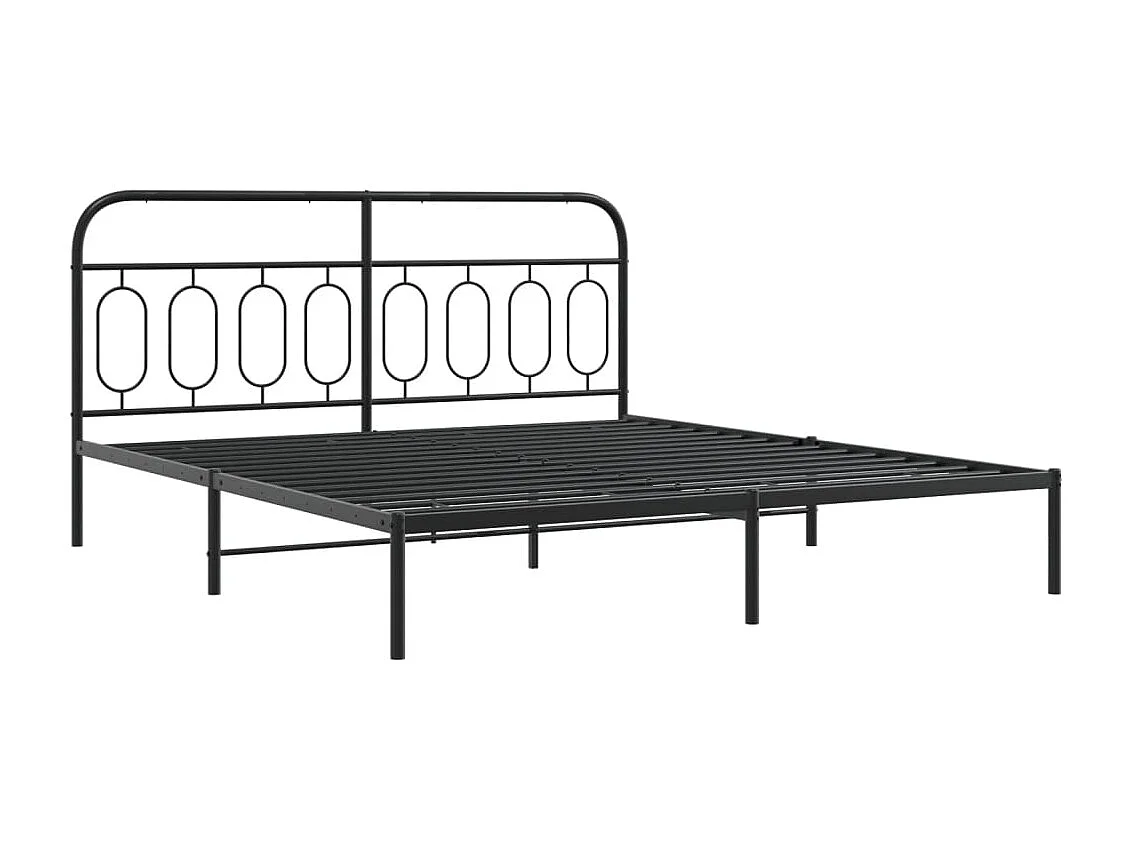 Giroletto con Testiera in Metallo Nero 180x200 cm