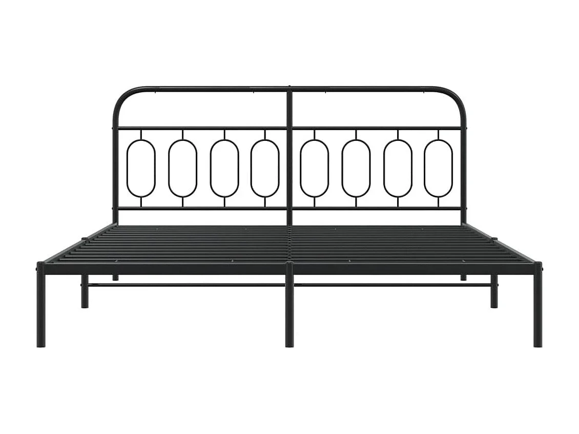 Giroletto con Testiera in Metallo Nero 180x200 cm