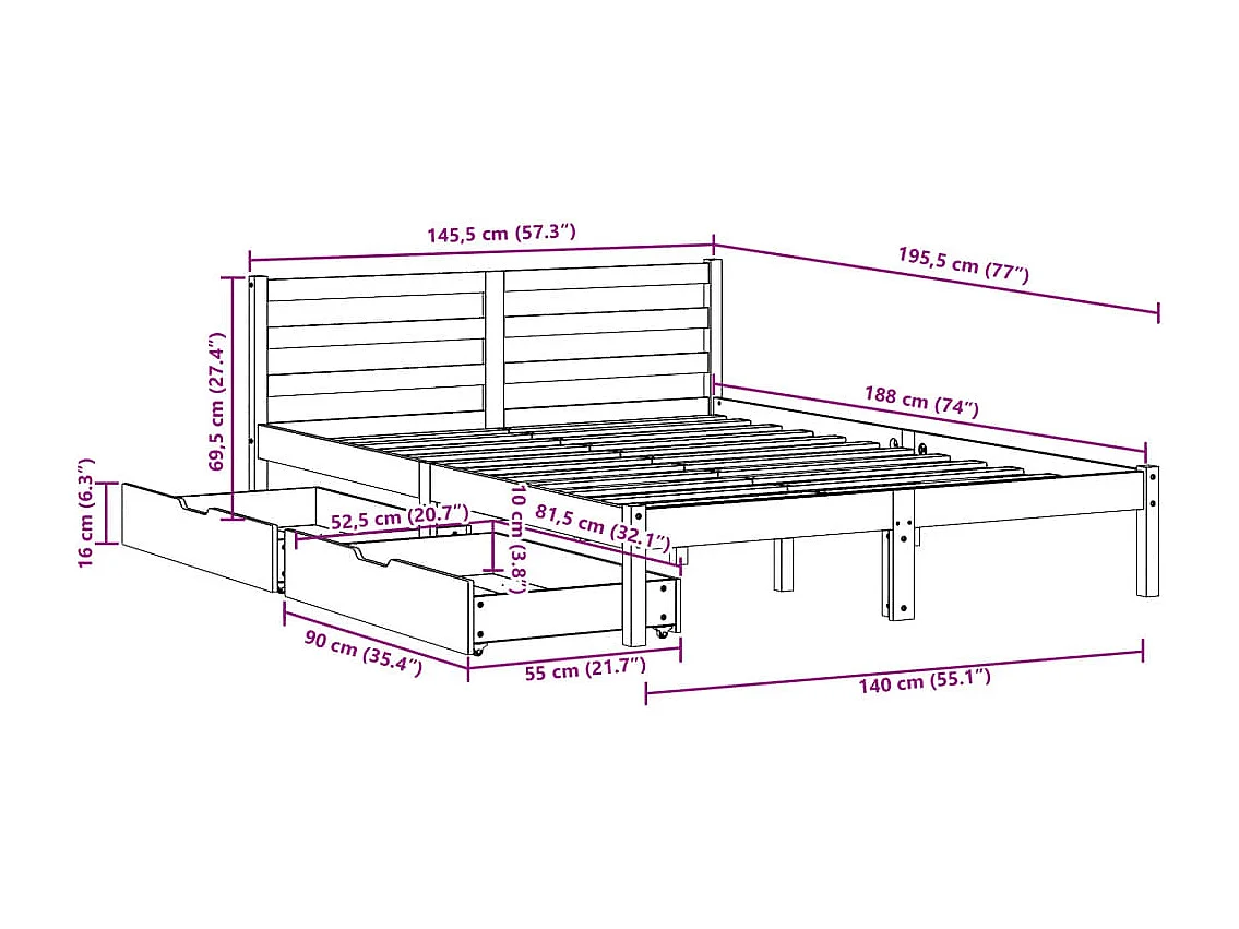 Giroletto con Testiera in Metallo Nero 180x200 cm