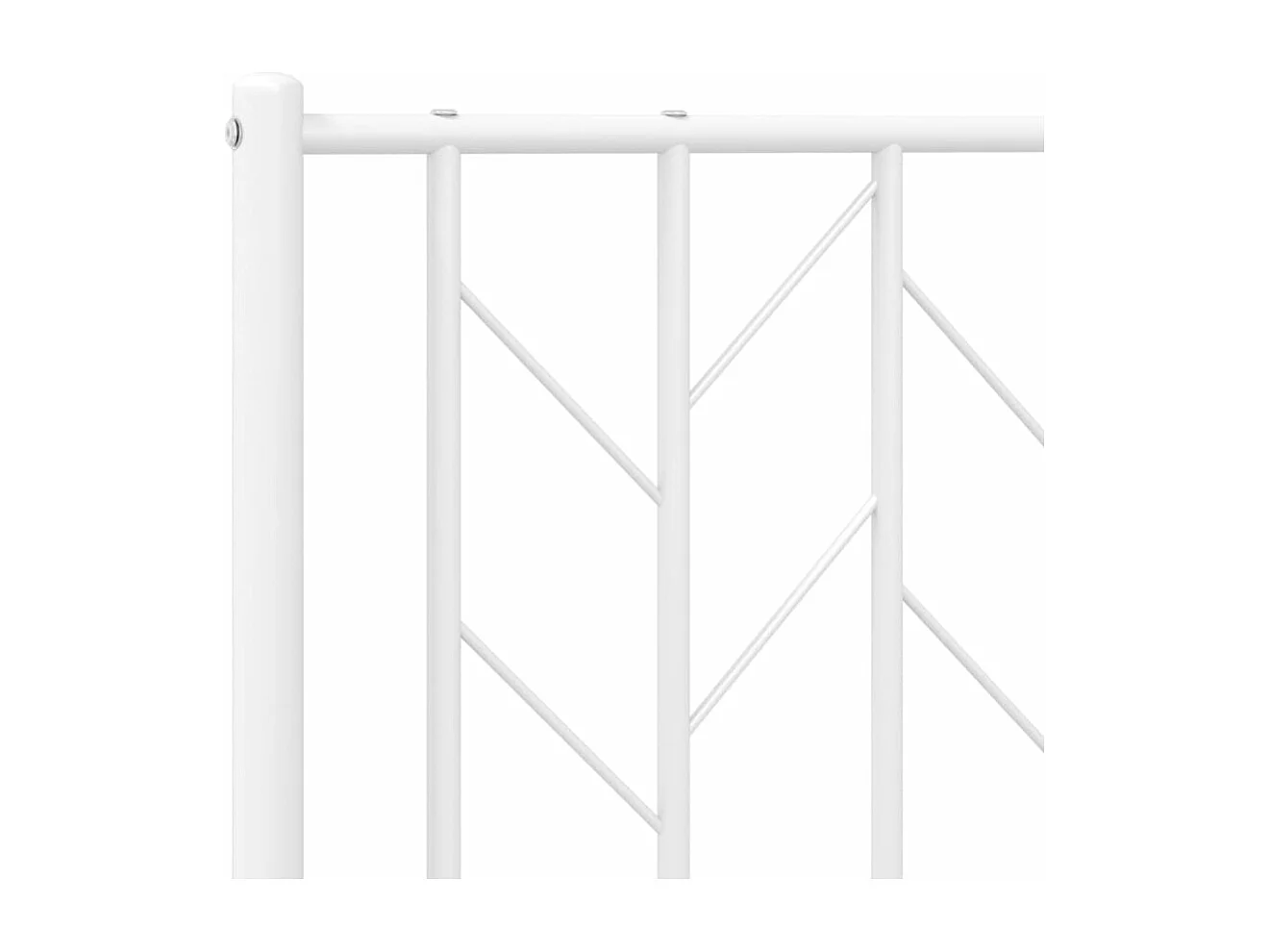 Cadre de lit métal sans matelas et pied de lit blanc 135x190 cm
