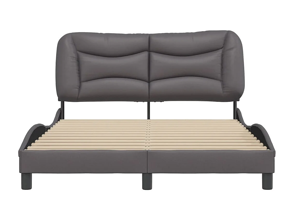 Cadre de lit sans matelas gris 140x190 cm similicuir