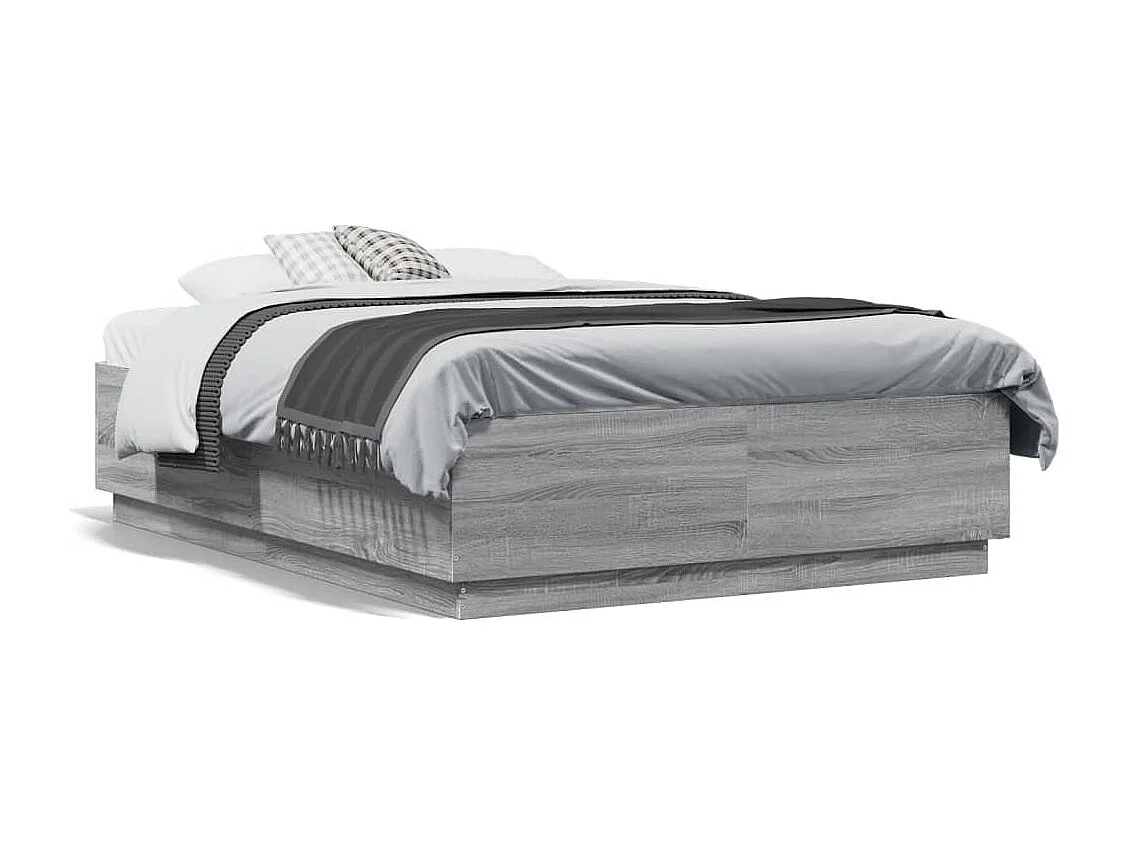 Cadre de lit sans matelas sonoma gris 120x190 cm