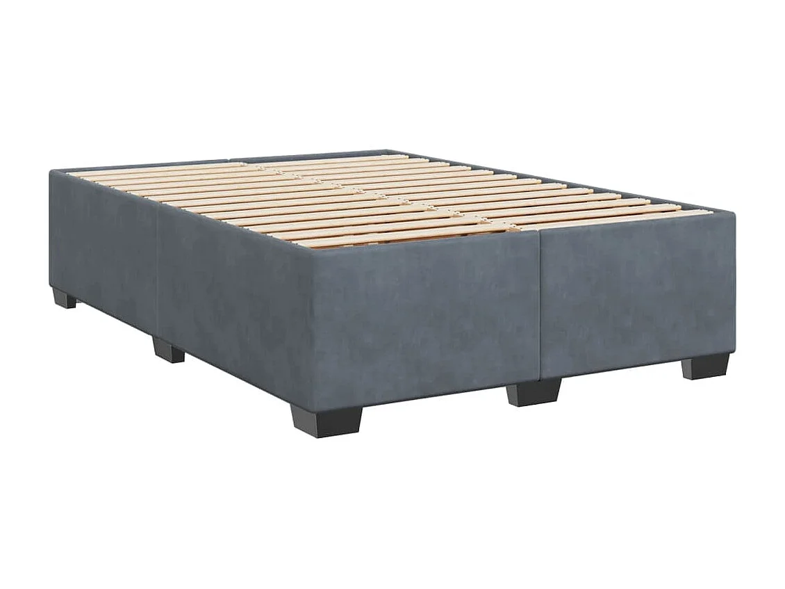 Cadre de lit sans matelas gris foncé 160x200 cm velours