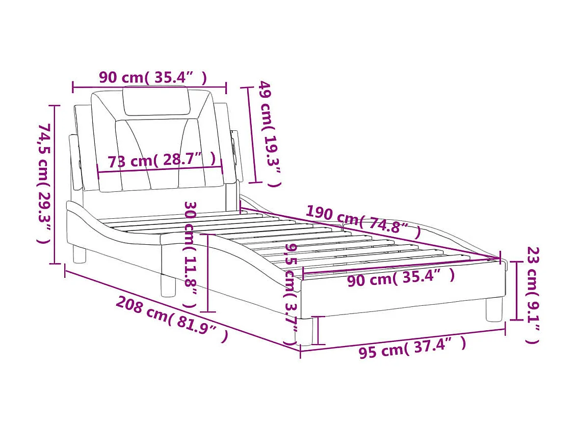 Bedframe zonder matras massief grenenhout 150x200 cm