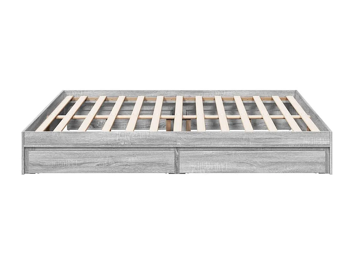 Cadre de lit avec tiroirs sans matelas sonoma gris 180x200 cm