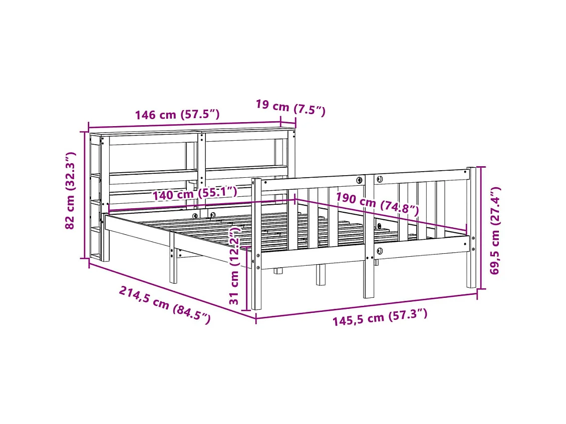 Giroletto Cassetti Grigio Sonoma 180x200 cm Legno Multistrato