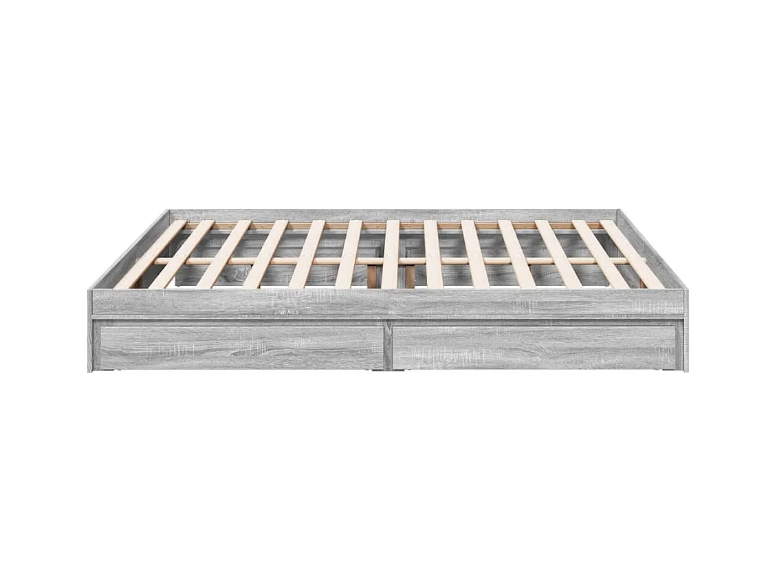 Giroletto Cassetti Grigio Sonoma 180x200 cm Legno Multistrato
