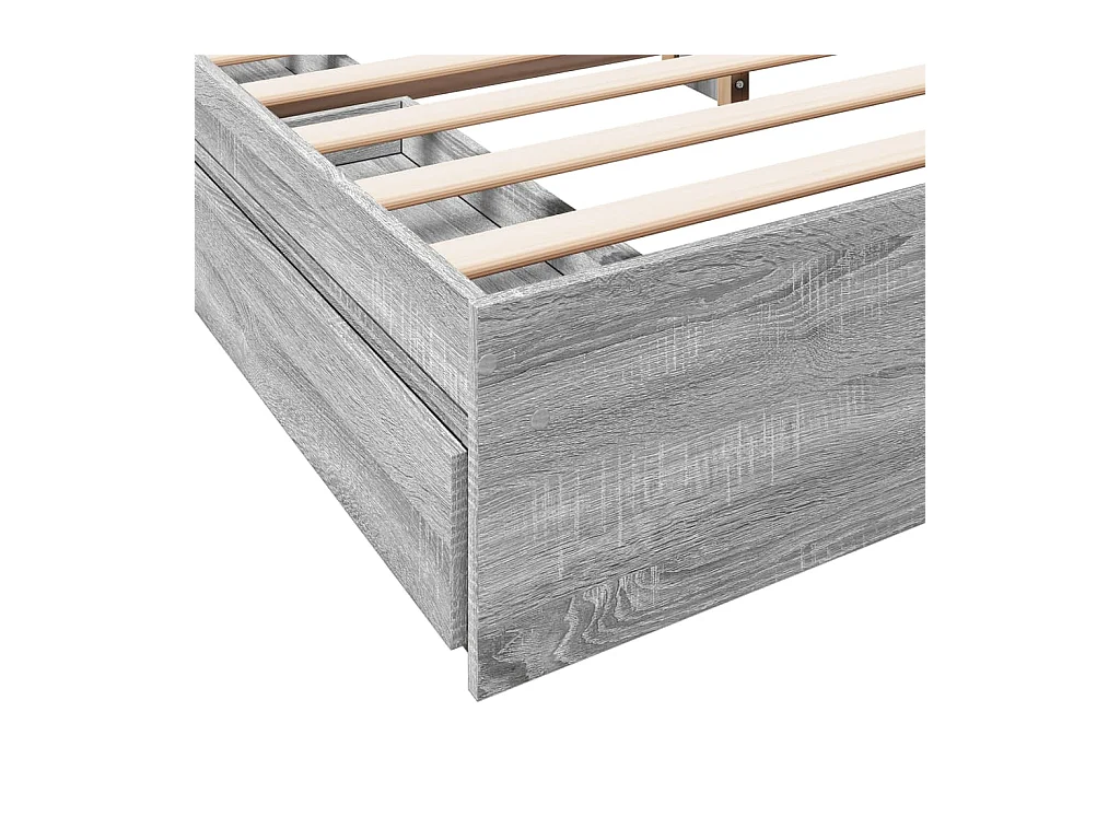 Giroletto Cassetti Grigio Sonoma 180x200 cm Legno Multistrato