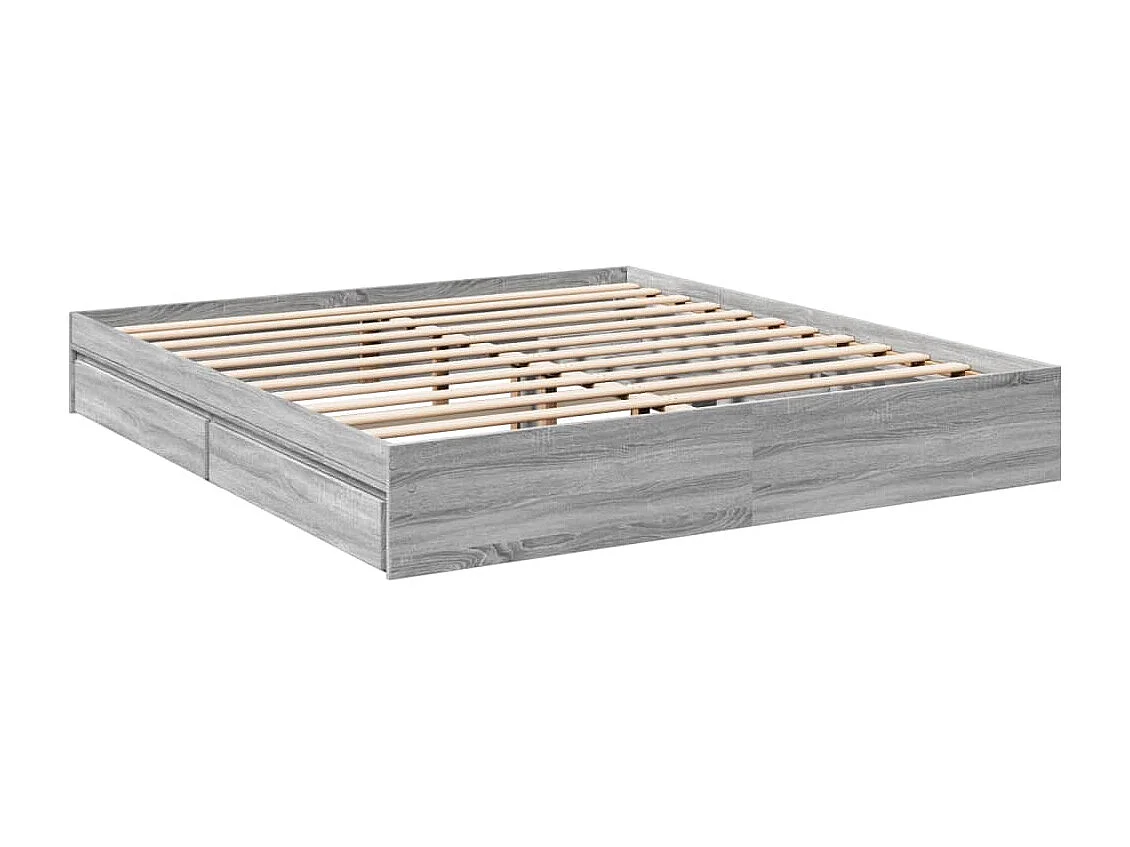 Bedframe met lades bewerkt hout grijs sonoma eiken 180x200 cm