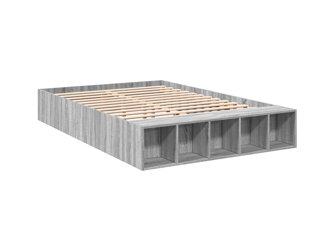 Cadre de lit sans matelas sonoma gris 135x190 cm