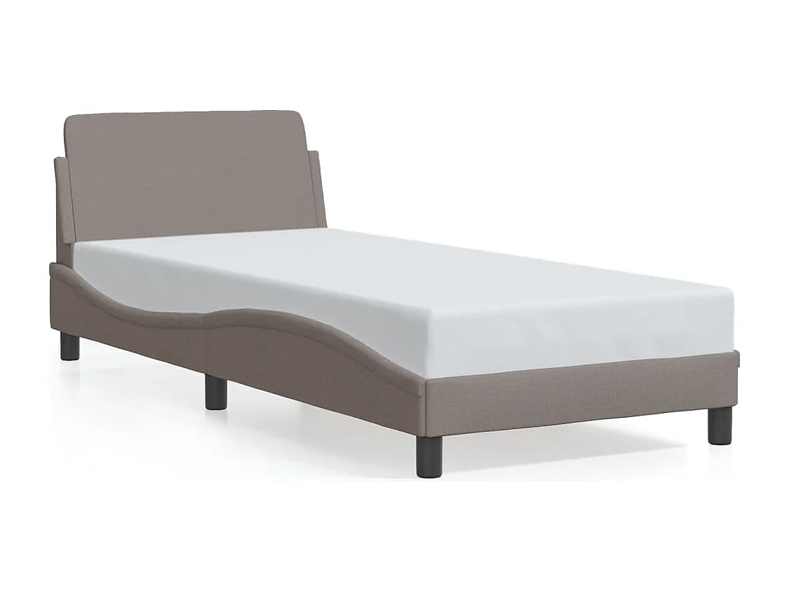 Bedframe met hoofdeinde zonder matras 90x190 cm stof taupe